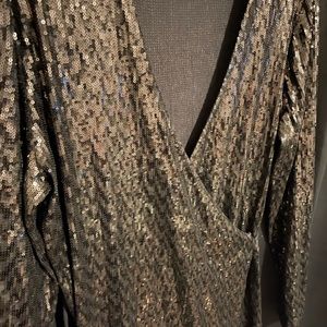 Sequin black Michael Kors party midi dress